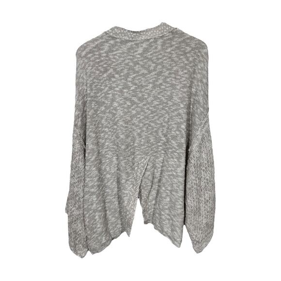 Free People Oversized Slouchy Cardigan XS/S Tan Split Back Casual Beach Boho - Picture 2 of 6